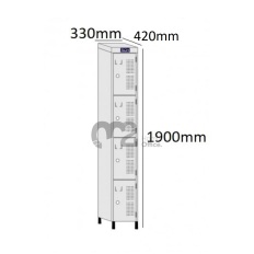 Roupeiro Para Vestiário RGRSP-2/4 Sobreposto com 4 Portas - com PITÃO - RCH
